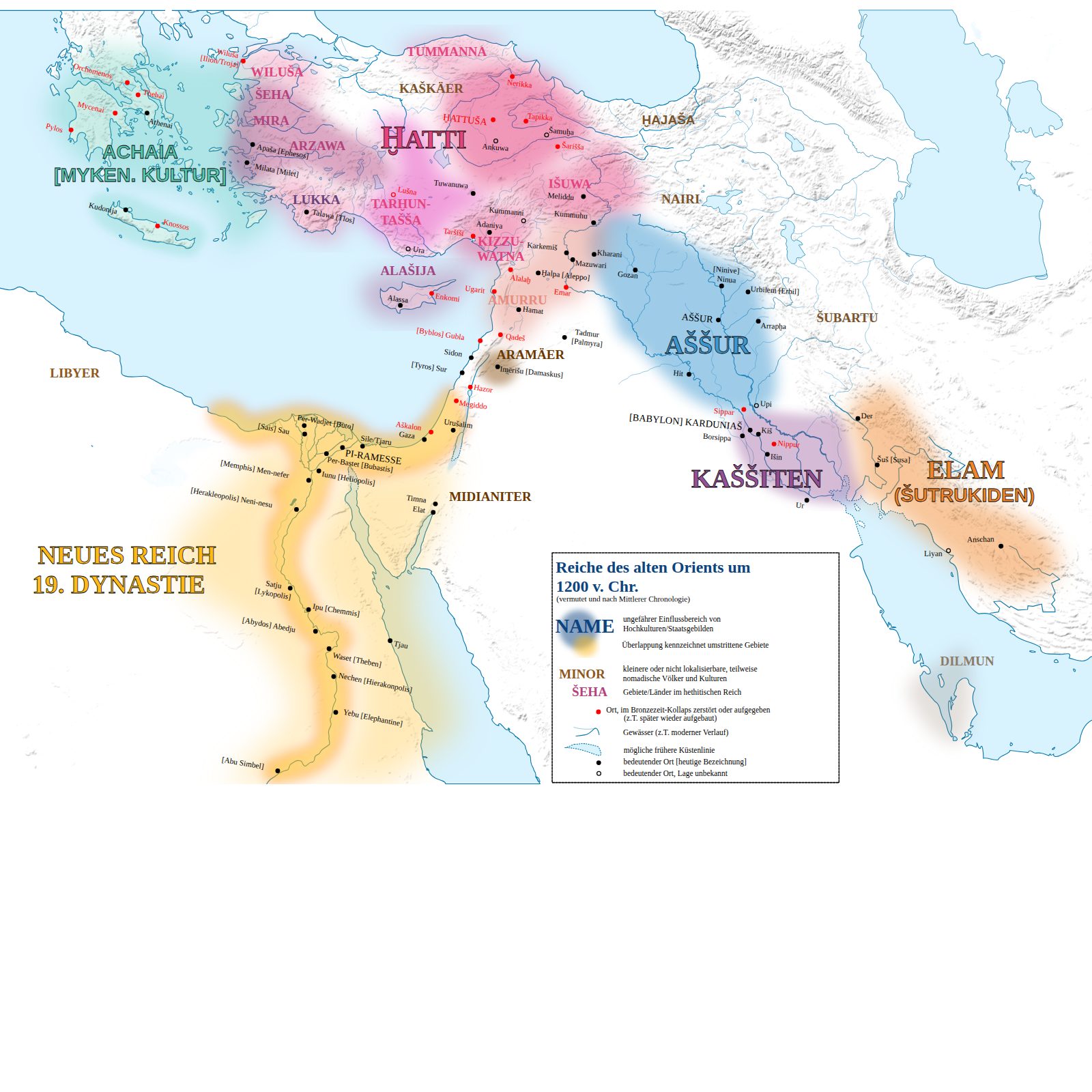 Base map of the Ancient Near East showing the Sinai, the Gulf of Aqaba, and northwestern Arabia.