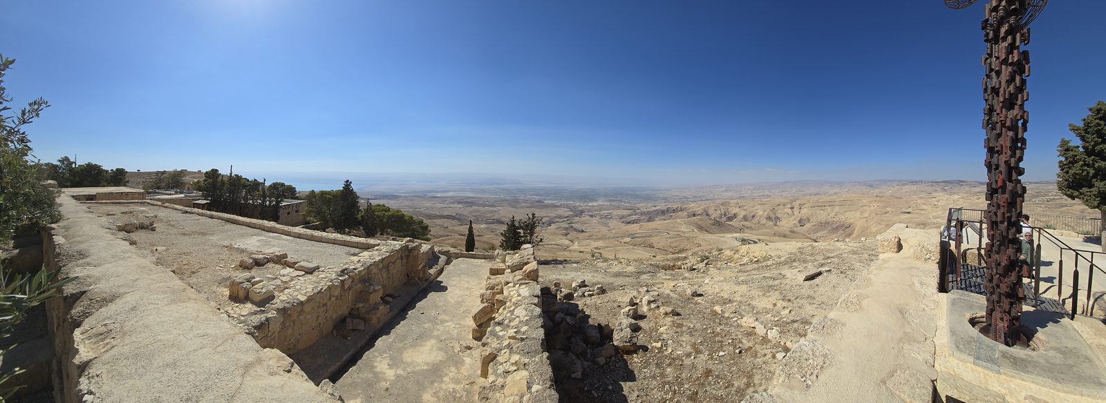 Photograph from the summit of Mount Nebo showing the view toward the Dead Sea and Jordan Valley.