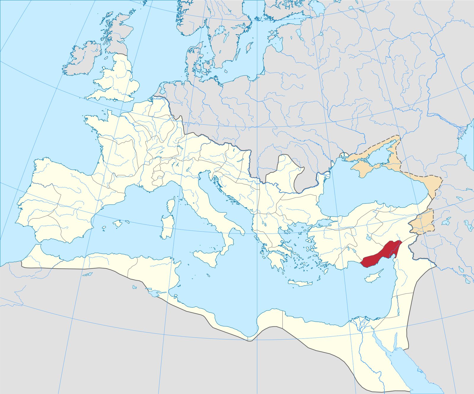 Map locating the Roman province of Cilicia, with Tarsus as its capital, within Asia Minor