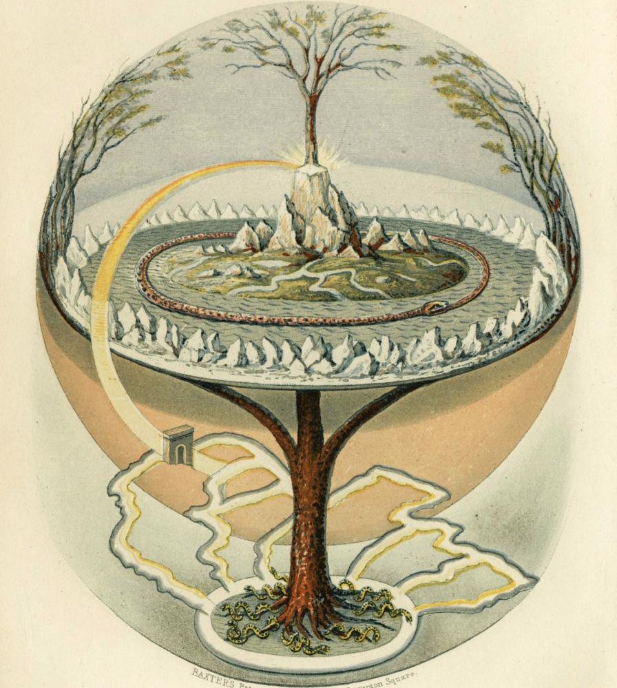 19th-century illustration of Yggdrasil, the World Tree